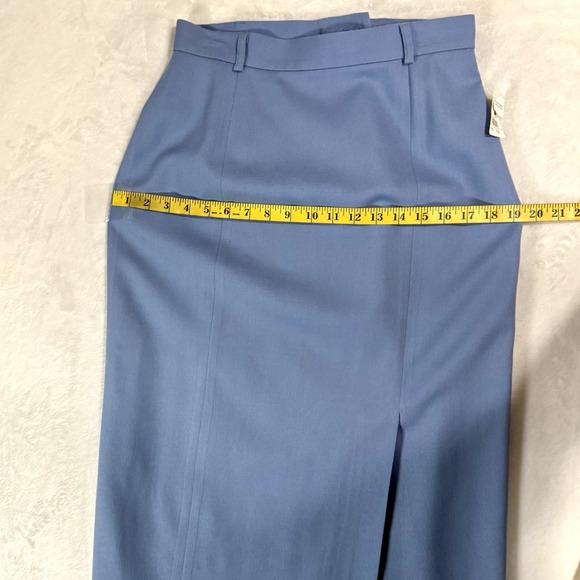 Vintage Talbots Wool Midi Skirt Suit 10 Fit 6 8 Blue Double Breasted Gold Button - Picture 16 of 16